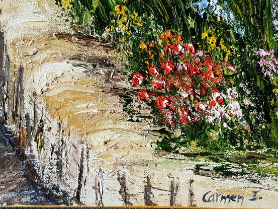 (CreativeWork) The path to the beach by Carmen Iglesias. Oil. Shop online at Bluethumb.