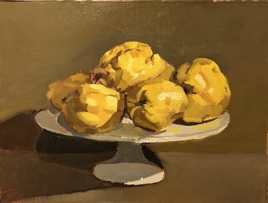 (CreativeWork) Quinces by Ray Wilson. Oil. Shop online at Bluethumb.