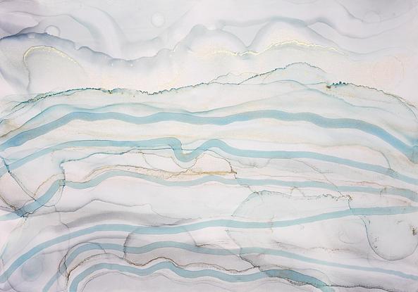 (CreativeWork) Blue Strata & Sky  -large 1450mm x 980mm   by __pete+chrissy angelheart. Mixed Media. Shop online at Bluethumb.