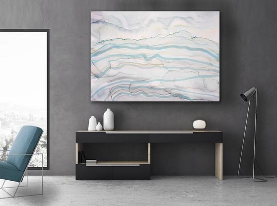 (CreativeWork) Blue Strata & Sky  -large 1450mm x 980mm   by __pete+chrissy angelheart. Mixed Media. Shop online at Bluethumb.