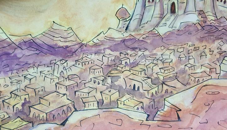 (CreativeWork) Agrabah by Charandeep Singh. Watercolour. Shop online at Bluethumb.