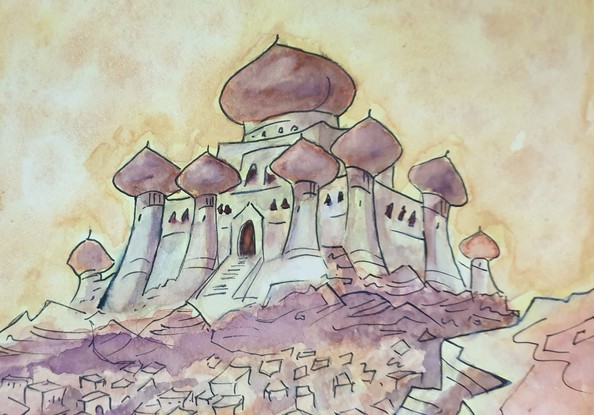 (CreativeWork) Agrabah by Charandeep Singh. Watercolour. Shop online at Bluethumb.