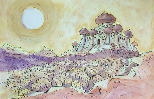 (CreativeWork) Agrabah by Charandeep Singh. Watercolour. Shop online at Bluethumb.