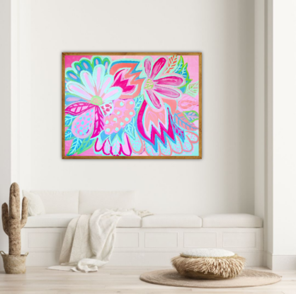 (CreativeWork) "Floral delight" by Maddison Norton. Acrylic. Shop online at Bluethumb.