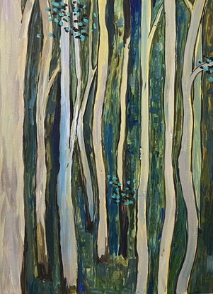 (CreativeWork) Woodland Abstract II by CAGEY ART. Acrylic. Shop online at Bluethumb.