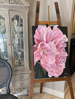 (CreativeWork) Sun-Kissed In Pink by Catherine Mac. Acrylic. Shop online at Bluethumb.