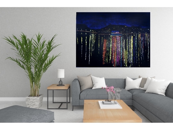 (CreativeWork) Gosford Waterfront by Liz Brown. Acrylic. Shop online at Bluethumb.