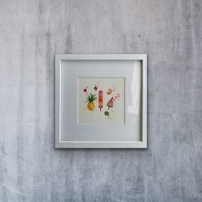 (CreativeWork) Summer Fun oneWater by Julia Hasselmann. Watercolour. Shop online at Bluethumb.