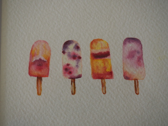 (CreativeWork) Summer Fun two by Julia Hasselmann. Watercolour. Shop online at Bluethumb.