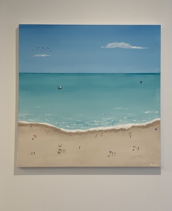 (CreativeWork) Day at the beach  by Rodrigo Haddad. Acrylic. Shop online at Bluethumb.