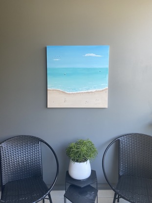 (CreativeWork) Day at the beach  by Rodrigo Haddad. Acrylic. Shop online at Bluethumb.