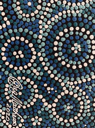 (CreativeWork) Blue Ripples_1 by Uncle Greg Matthews. Acrylic. Shop online at Bluethumb.