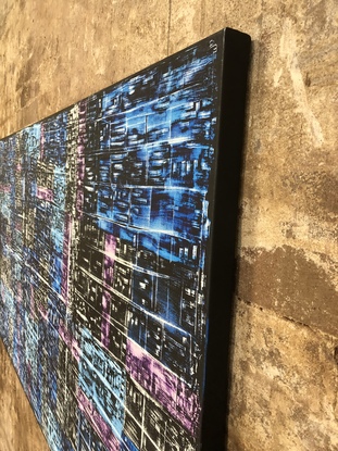 (CreativeWork) Urban Blue  by Elias Baydoun. Acrylic. Shop online at Bluethumb.