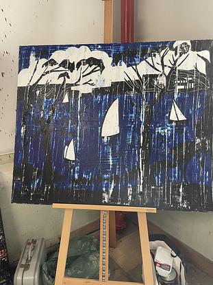 (CreativeWork) Lane Cove River by Elias Baydoun. Acrylic. Shop online at Bluethumb.