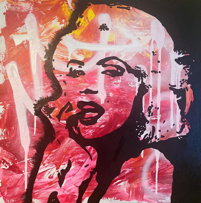 (CreativeWork) Marylin sealed with a kiss by Rebecca Edwards. Mixed Media. Shop online at Bluethumb.