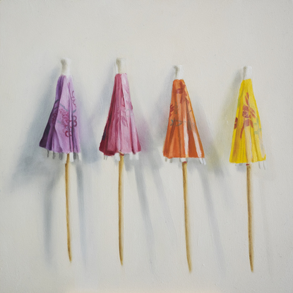 (CreativeWork) Parasol Party 01 by Sarah Park. Oil. Shop online at Bluethumb.