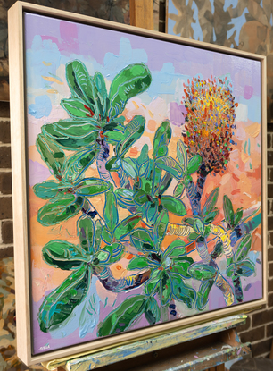 (CreativeWork) Banksia Integrifolia 3 - Framed by Joseph Villanueva. Acrylic. Shop online at Bluethumb.