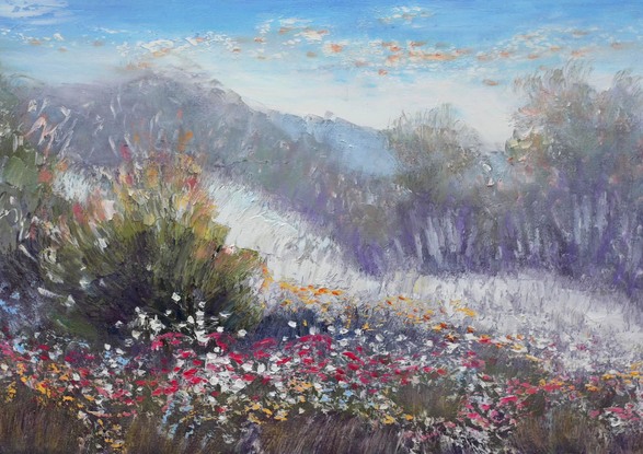 (CreativeWork) South West Wildflowers by Michael Cartwright. Oil. Shop online at Bluethumb.