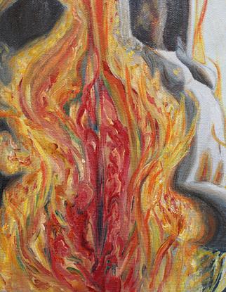 (CreativeWork) Yoni Fire Ritual by Deanne Koopelian. Oil. Shop online at Bluethumb.