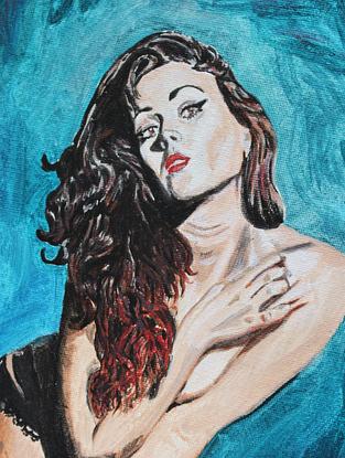 (CreativeWork) Pinup by Deanne Koopelian. Oil. Shop online at Bluethumb.