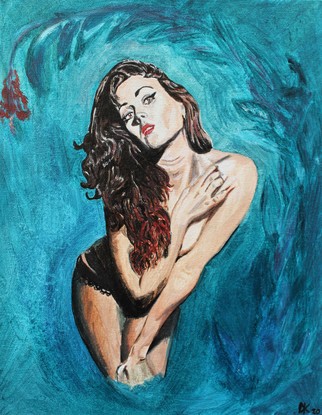 (CreativeWork) Pinup by Deanne Koopelian. Oil. Shop online at Bluethumb.