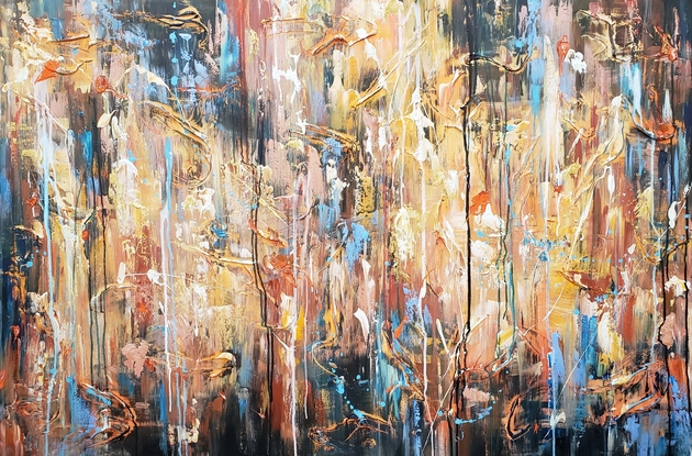 (CreativeWork) Abstract "A memory of light" by Alina Zorkina. Acrylic. Shop online at Bluethumb.