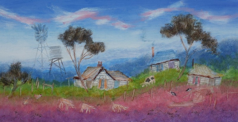 (CreativeWork) Animal Farm by Michael Cartwright. Oil. Shop online at Bluethumb.