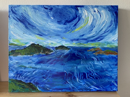 (CreativeWork) View from Toomeree head  by Dasha Markova. Acrylic. Shop online at Bluethumb.