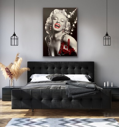 (CreativeWork) Marylin Monroe Canvas Sequin Art by Mika Nishi. Mixed Media. Shop online at Bluethumb.