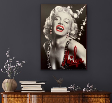 (CreativeWork) Marylin Monroe Canvas Sequin Art by Mika Nishi. Mixed Media. Shop online at Bluethumb.