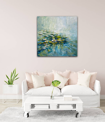 (CreativeWork) Water lilies  by Ivana Pinaffo. Acrylic. Shop online at Bluethumb.