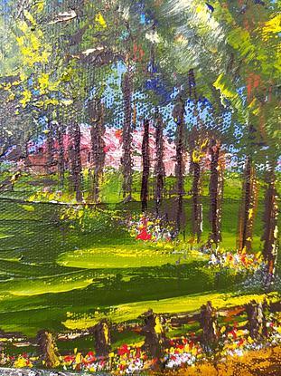 (CreativeWork) Behind the trees by Carmen Iglesias. Acrylic. Shop online at Bluethumb.