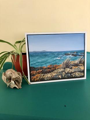 (CreativeWork) Dancing Colours on the East Coast Tasmania by Teresa Small. Oil. Shop online at Bluethumb.