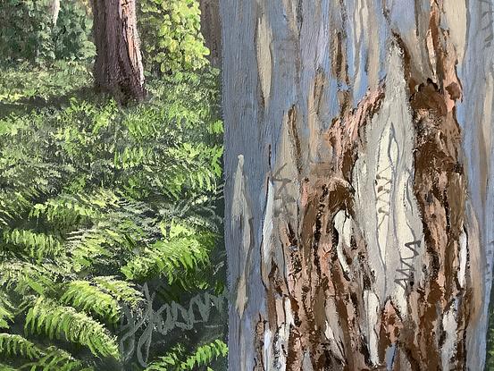 (CreativeWork) Blue Gum Forest - Blue Mountains by John Fasano. Oil. Shop online at Bluethumb.