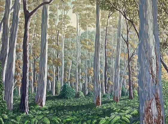 (CreativeWork) Blue Gum Forest - Blue Mountains by John Fasano. Oil. Shop online at Bluethumb.