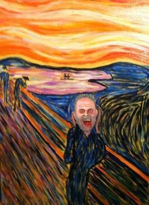 (CreativeWork) Me Screaming by John Vasey. Oil. Shop online at Bluethumb.