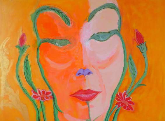 (CreativeWork) Madam Butterfly by Alan Barron. Acrylic. Shop online at Bluethumb.