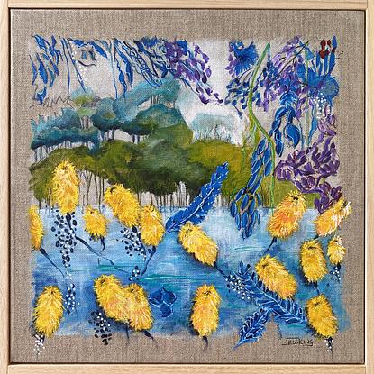 (CreativeWork) Aussie Bush 6 by Jess King. Acrylic. Shop online at Bluethumb.