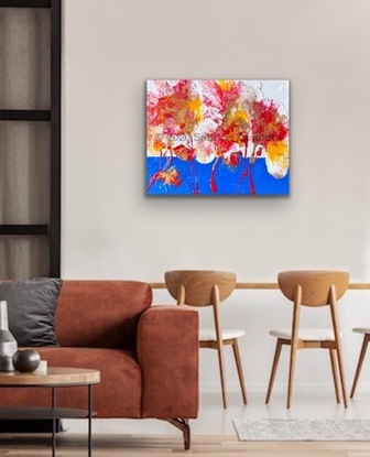 (CreativeWork) Smiling Blossoms  by Sabrina Zambetti. Acrylic. Shop online at Bluethumb.