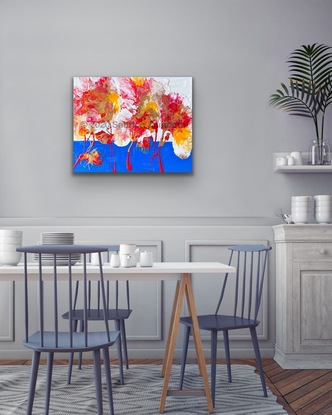 (CreativeWork) Smiling Blossoms  by Sabrina Zambetti. Acrylic. Shop online at Bluethumb.