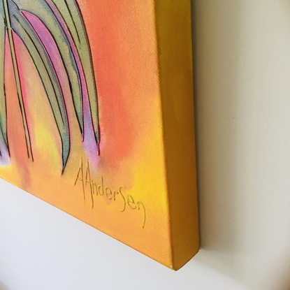 (CreativeWork) Bright Agapanthus  by Antoinette Andersen. Mixed Media. Shop online at Bluethumb.