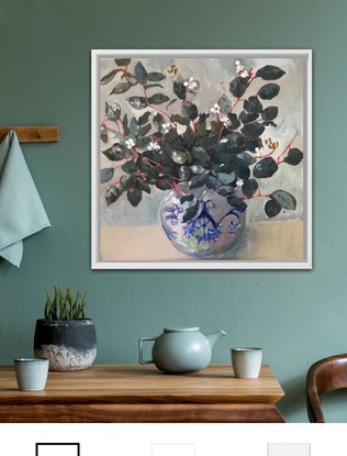 (CreativeWork) Eucalyptus still life  by Suzie Martell. Acrylic. Shop online at Bluethumb.