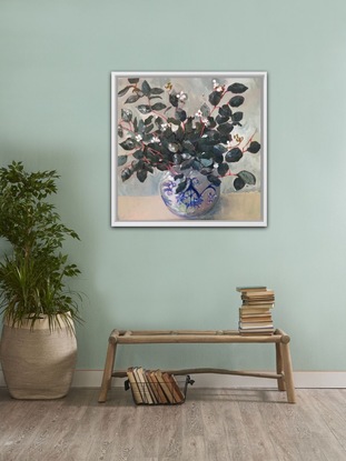 (CreativeWork) Eucalyptus still life  by Suzie Martell. Acrylic. Shop online at Bluethumb.