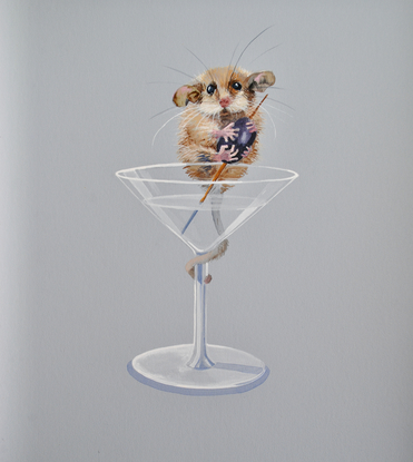 (CreativeWork) Pygmy Possum Cocktail by Carol Forbes Croad. Watercolour. Shop online at Bluethumb.