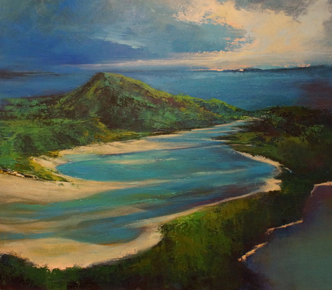 (CreativeWork) Whitehaven Shallows by Sandra Michele Knight. Acrylic. Shop online at Bluethumb.