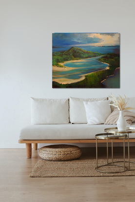 (CreativeWork) Whitehaven Shallows by Sandra Michele Knight. Acrylic. Shop online at Bluethumb.