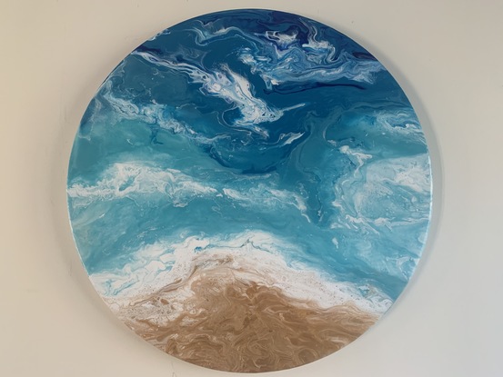 (CreativeWork) Seashore by Jacinta Dent. Acrylic. Shop online at Bluethumb.