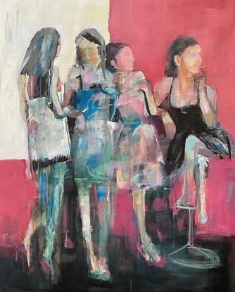 (CreativeWork) Girls Night by Tracey Taylor. Acrylic. Shop online at Bluethumb.