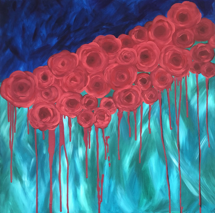 (CreativeWork) Paint the roses red by Bec Woods. Acrylic. Shop online at Bluethumb.