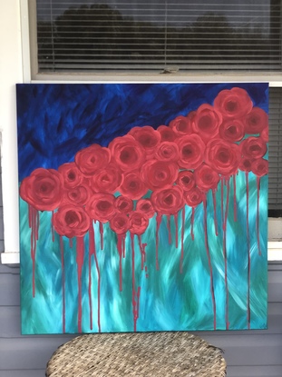 (CreativeWork) Paint the roses red by Bec Woods. Acrylic. Shop online at Bluethumb.